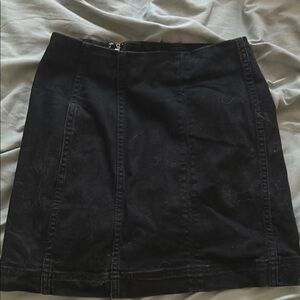 Black Denim Mini Skirt